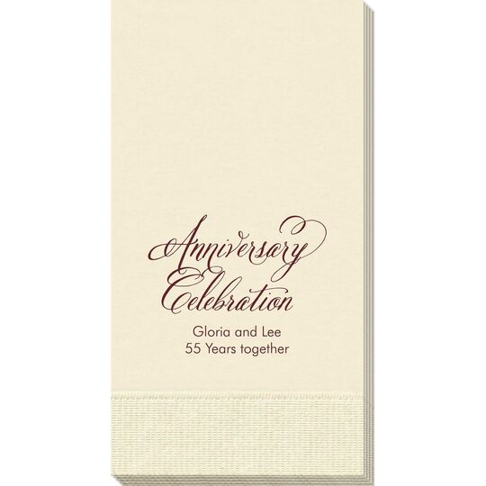 Elegant Anniversary Celebration Guest Towels